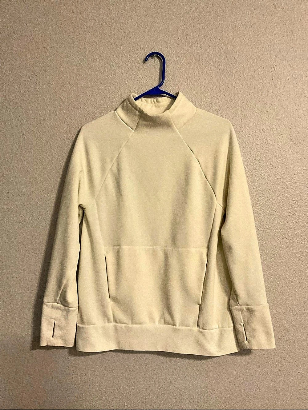 Fabletics Zaylee Funnel Neck Tunic Cream Sweatshirt Size Small